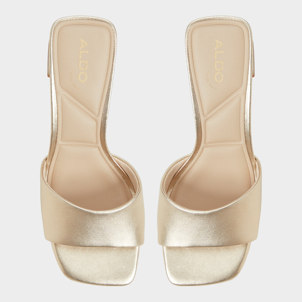 Gold Tisha Gold Women's Heeled mules - Heeled mule, Block heel | Aldo
