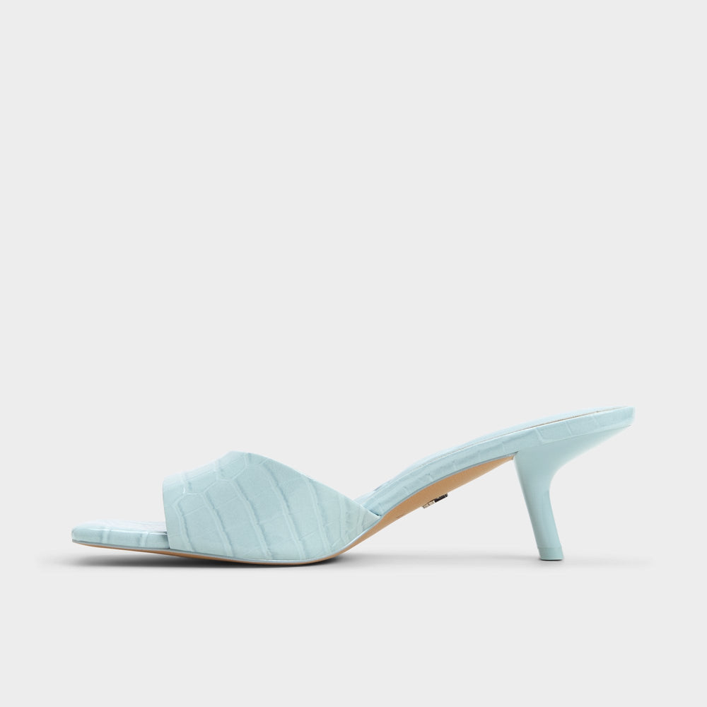 Pastel Blue Enchanting Pastel Blue Women's Heeled mules - Heeled mule, Kitten heel | Aldo