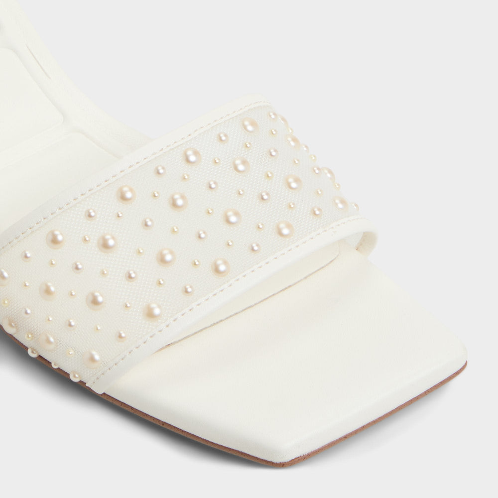 White Pearlia White Women's Heeled mules - Heeled mule | Aldo