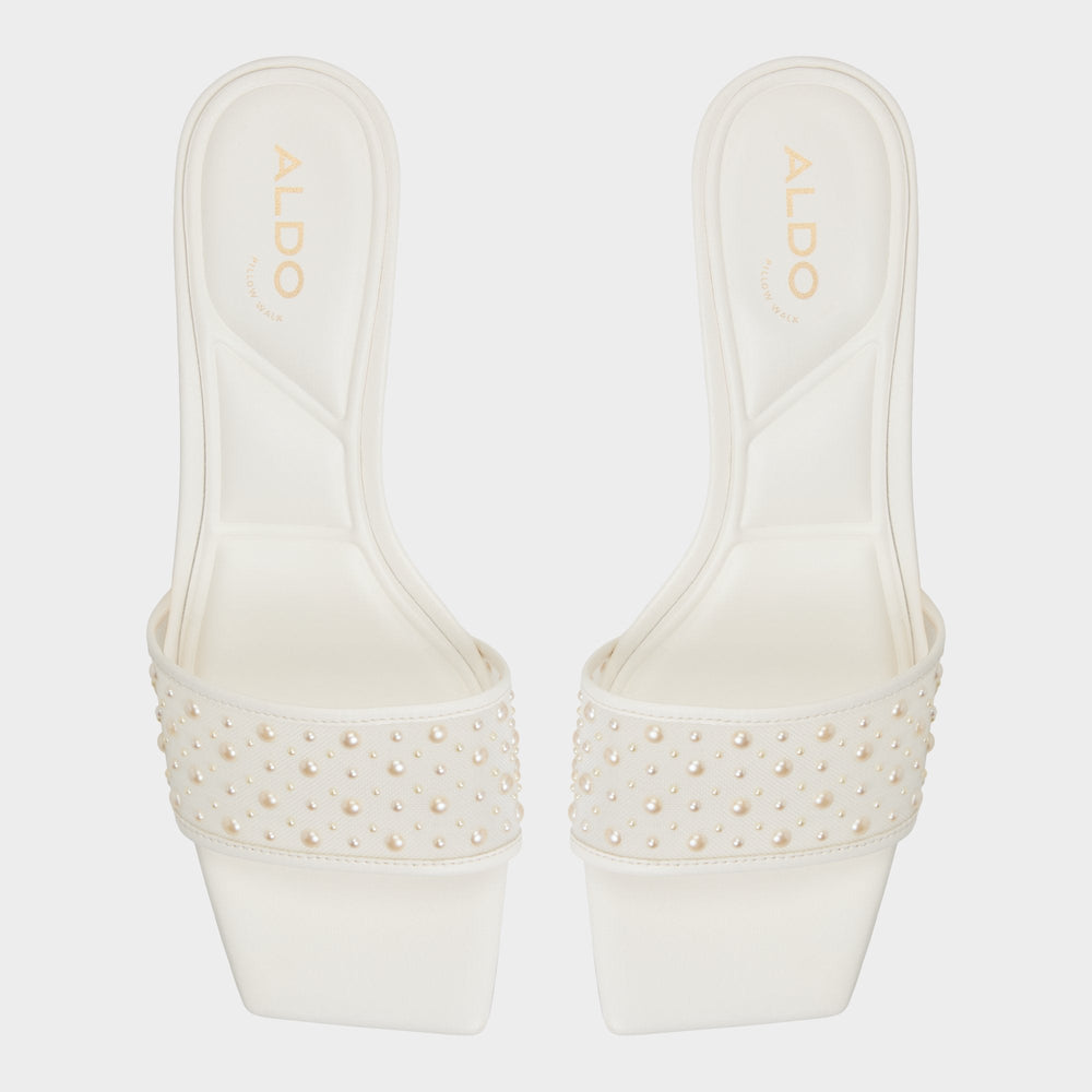 White Pearlia White Women's Heeled mules - Heeled mule | Aldo