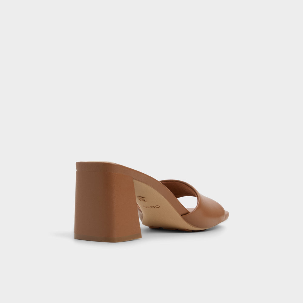 Tan Tisha Tan Women's Heeled mules - Heeled mule, Block heel | Aldo