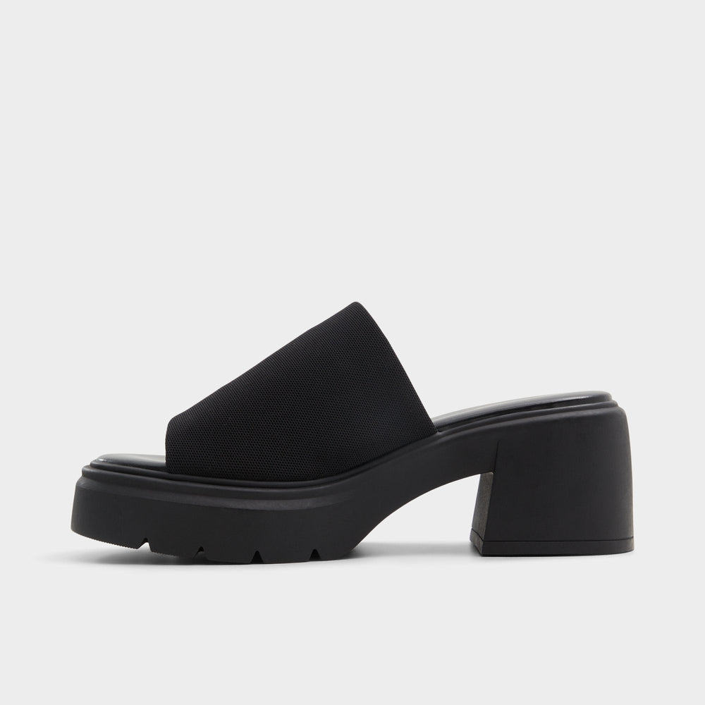 Black Harrietta Black Women's Wedges - Heeled mule, Block heel | Aldo