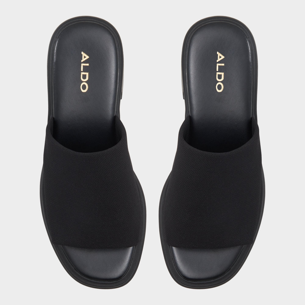 Black Harrietta Black Women's Wedges - Heeled mule, Block heel | Aldo