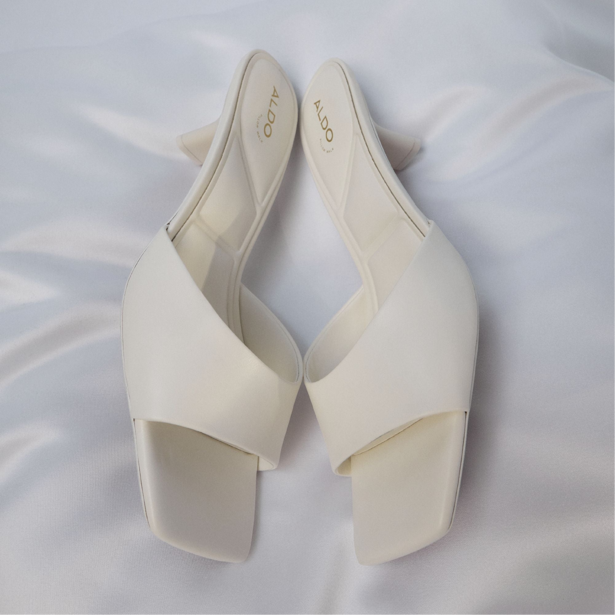 White Enchanting White Women's Heeled mules - Heeled mule, Kitten heel | Aldo