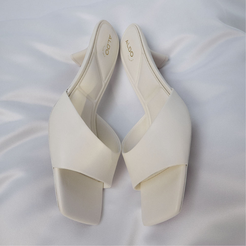 White Enchanting White Women's Heeled mules - Heeled mule, Kitten heel | Aldo