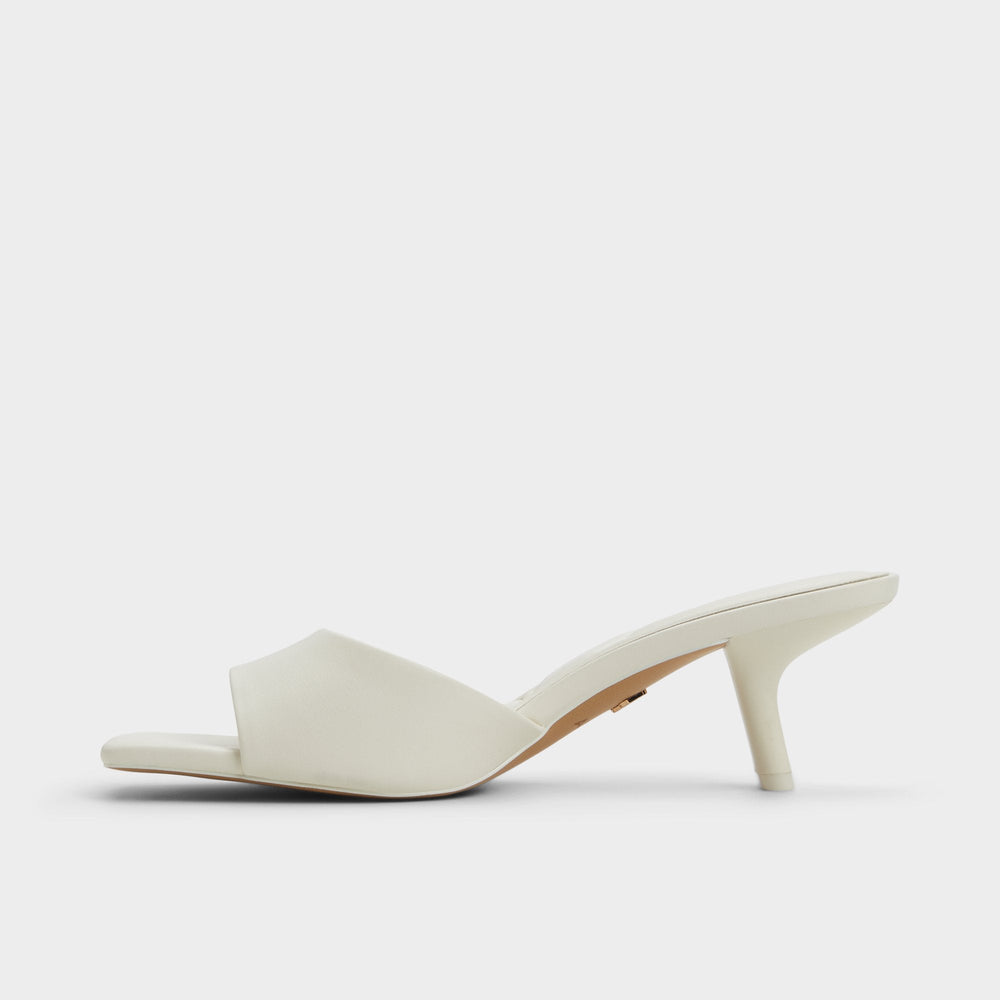 White Enchanting White Women's Heeled mules - Heeled mule, Kitten heel | Aldo