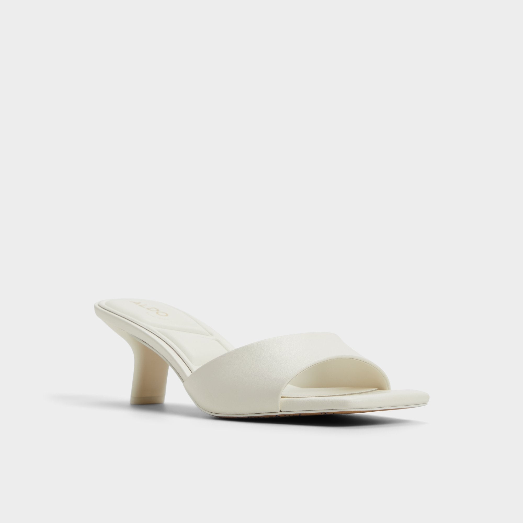 White Enchanting White Women's Heeled mules - Heeled mule, Kitten heel | Aldo