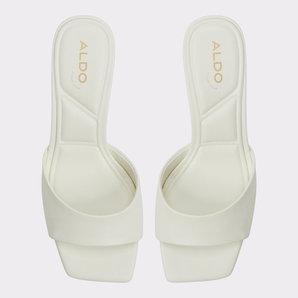White Enchanting White Women's Heeled mules - Heeled mule, Kitten heel | Aldo