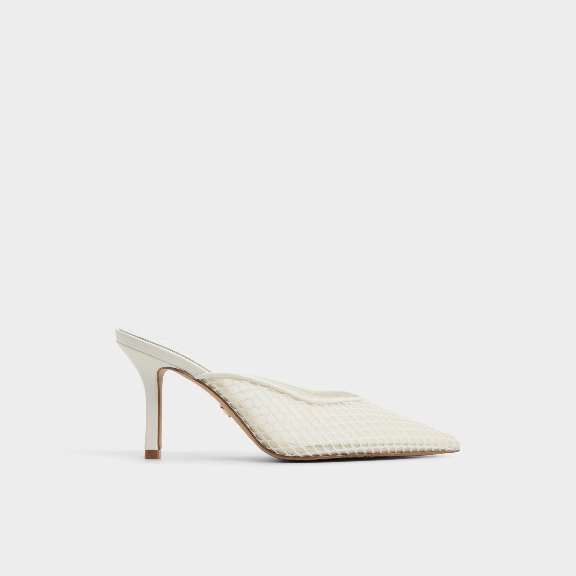 Open white Gamilia Open White Textile Mesh Women's Mesh - Heeled mule, Stiletto heel | Aldo