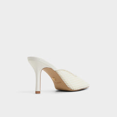 Open white Gamilia Open White Textile Mesh Women's Mesh - Heeled mule, Stiletto heel | Aldo