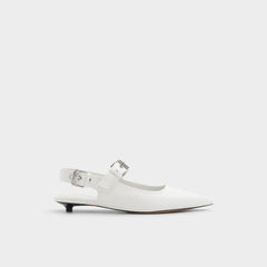 White Kellya White Women's Slingbacks - Sling back high heel, Kitten heel | Aldo