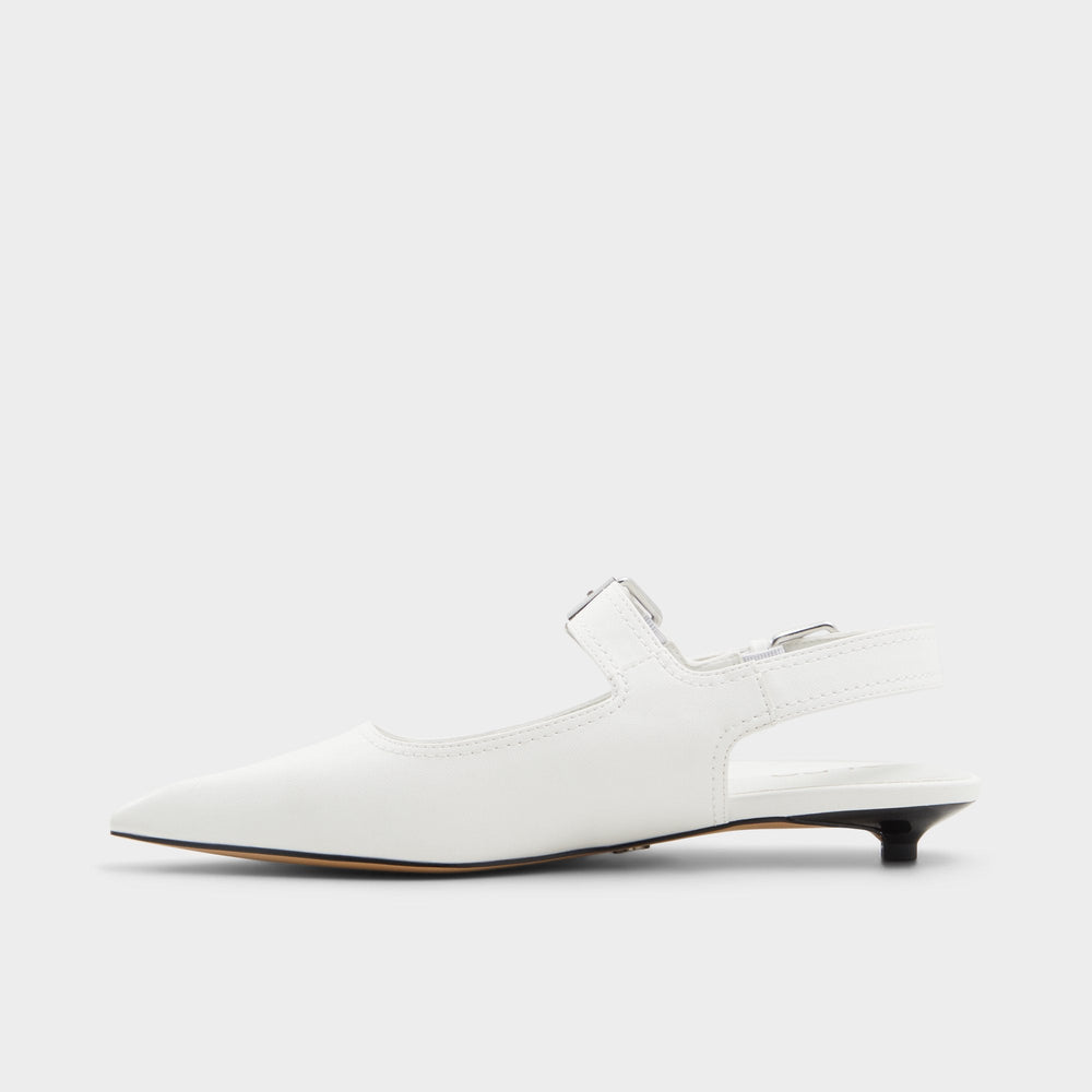 White Kellya White Women's Slingbacks - Sling back high heel, Kitten heel | Aldo