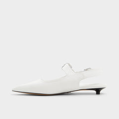 White Kellya White Women's Slingbacks - Sling back high heel, Kitten heel | Aldo