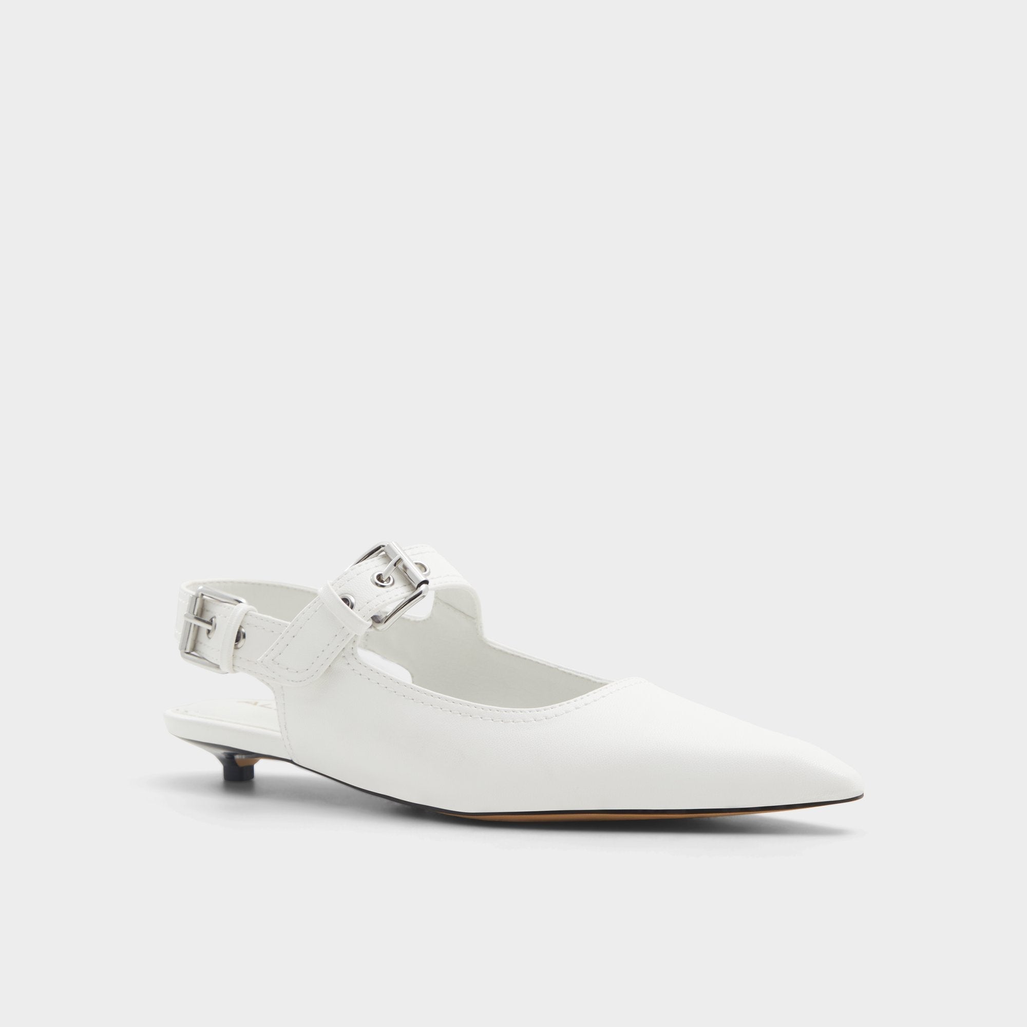 White Kellya White Women's Slingbacks - Sling back high heel, Kitten heel | Aldo