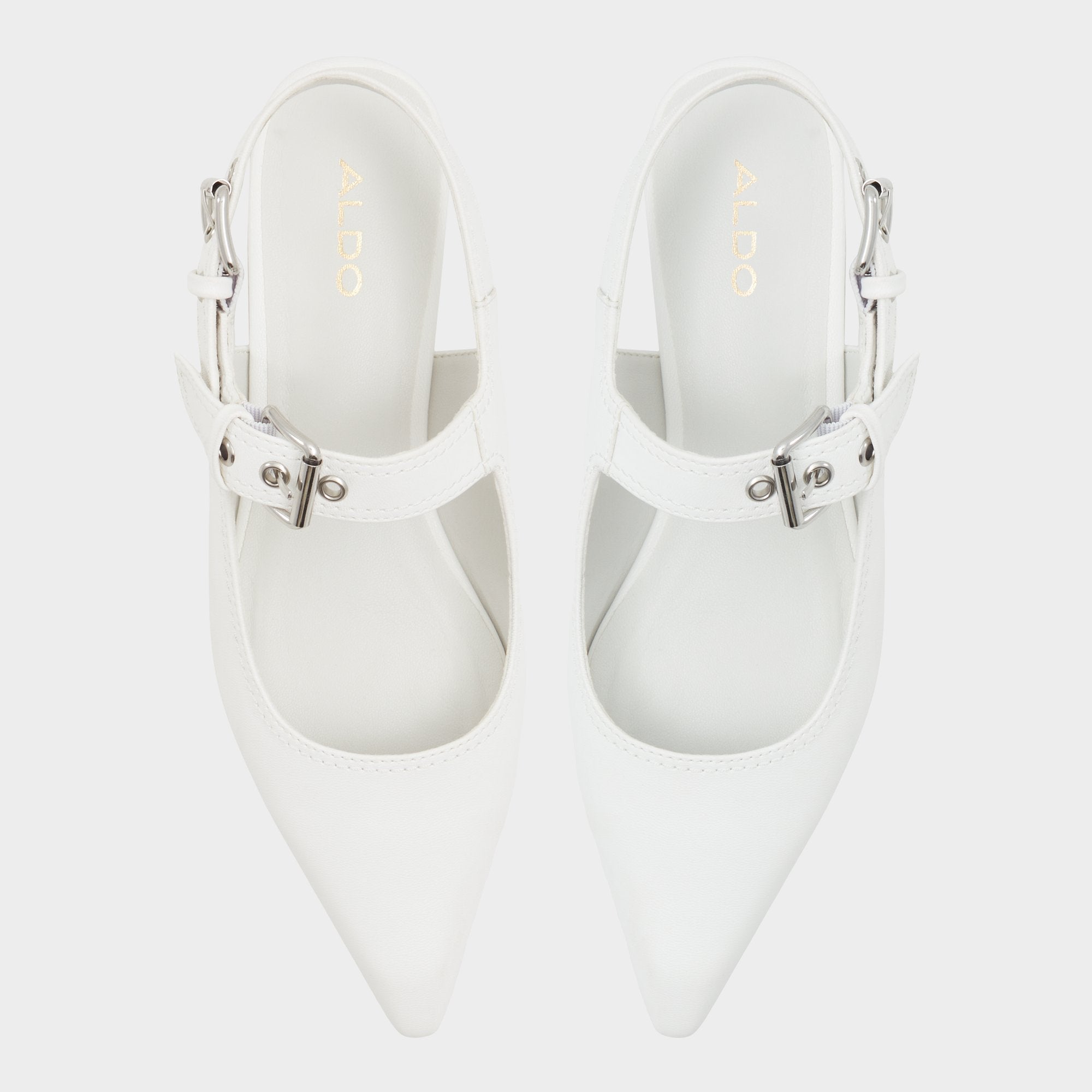 White Kellya White Women's Slingbacks - Sling back high heel, Kitten heel | Aldo