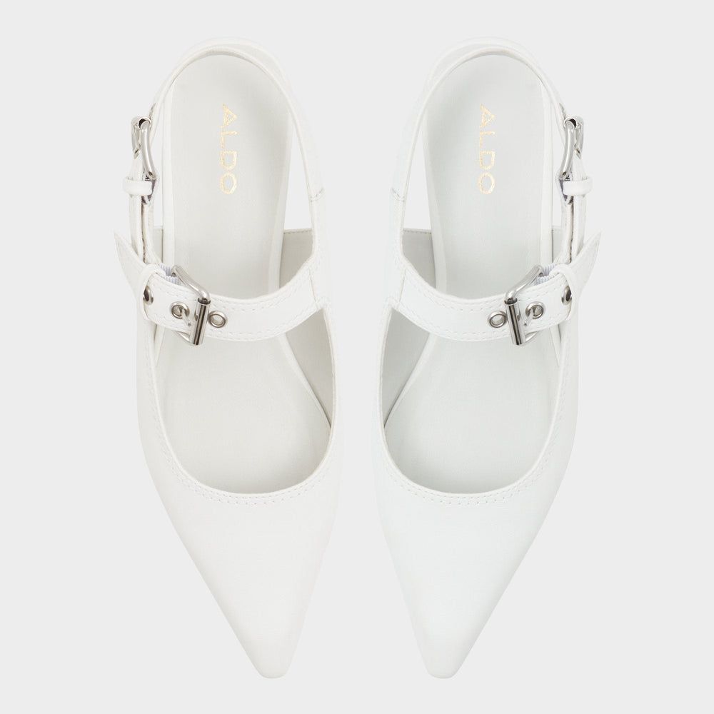 White Kellya White Women's Slingbacks - Sling back high heel, Kitten heel | Aldo