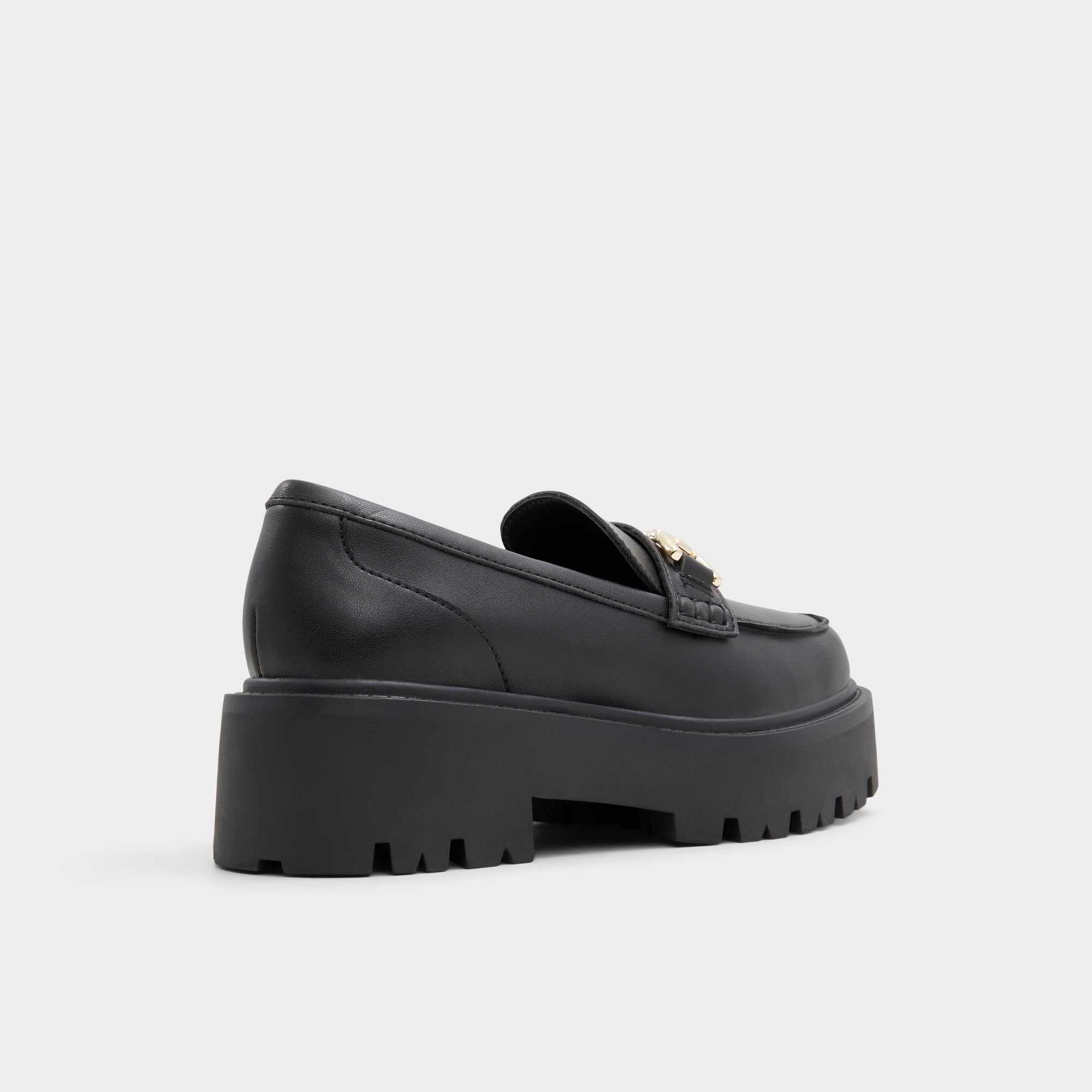 Black Oneameth Black Synthetic Smooth Women's Loafers & Oxfords - Loafer, Lug sole | Aldo