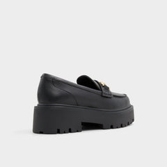 Black Oneameth Black Synthetic Smooth Women's Loafers & Oxfords - Loafer, Lug sole | Aldo