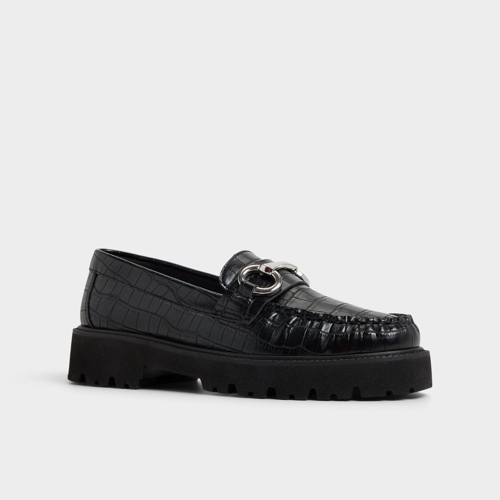 Black Danrose Black Women's Loafers & Oxfords - Loafer, Lug sole | Aldo