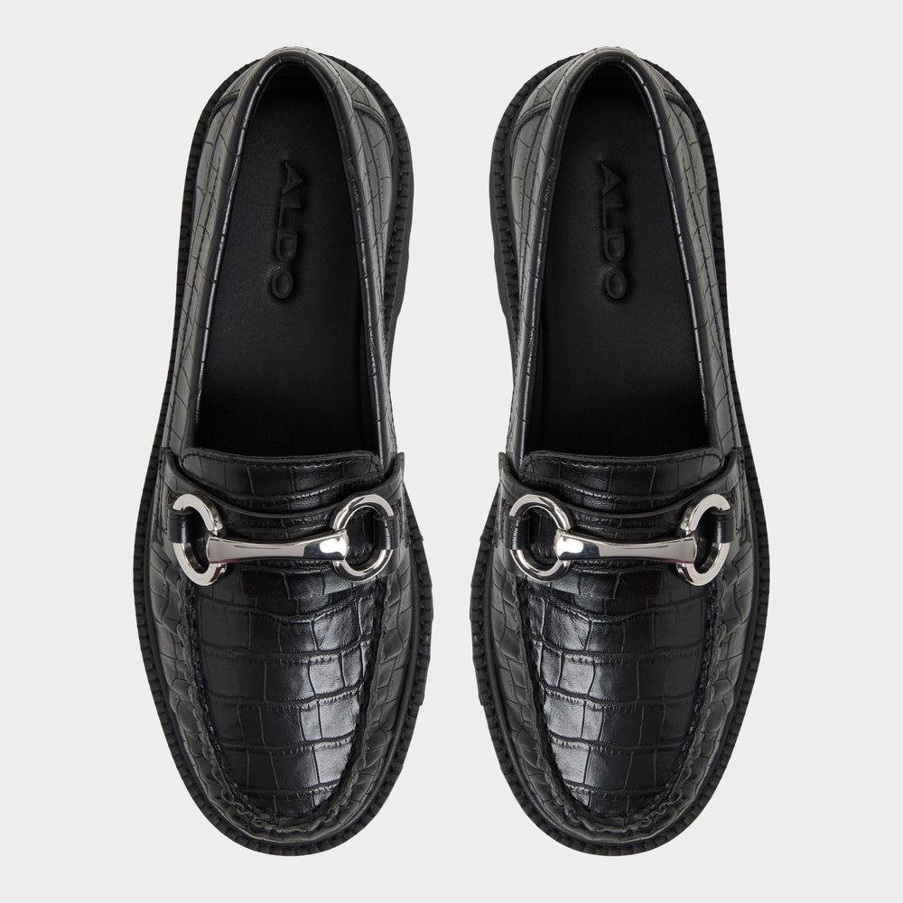Black Danrose Black Women's Loafers & Oxfords - Loafer, Lug sole | Aldo