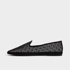 Black Aurabelle Black Textile Mesh Women's Loafers & Oxfords - Loafer | Aldo