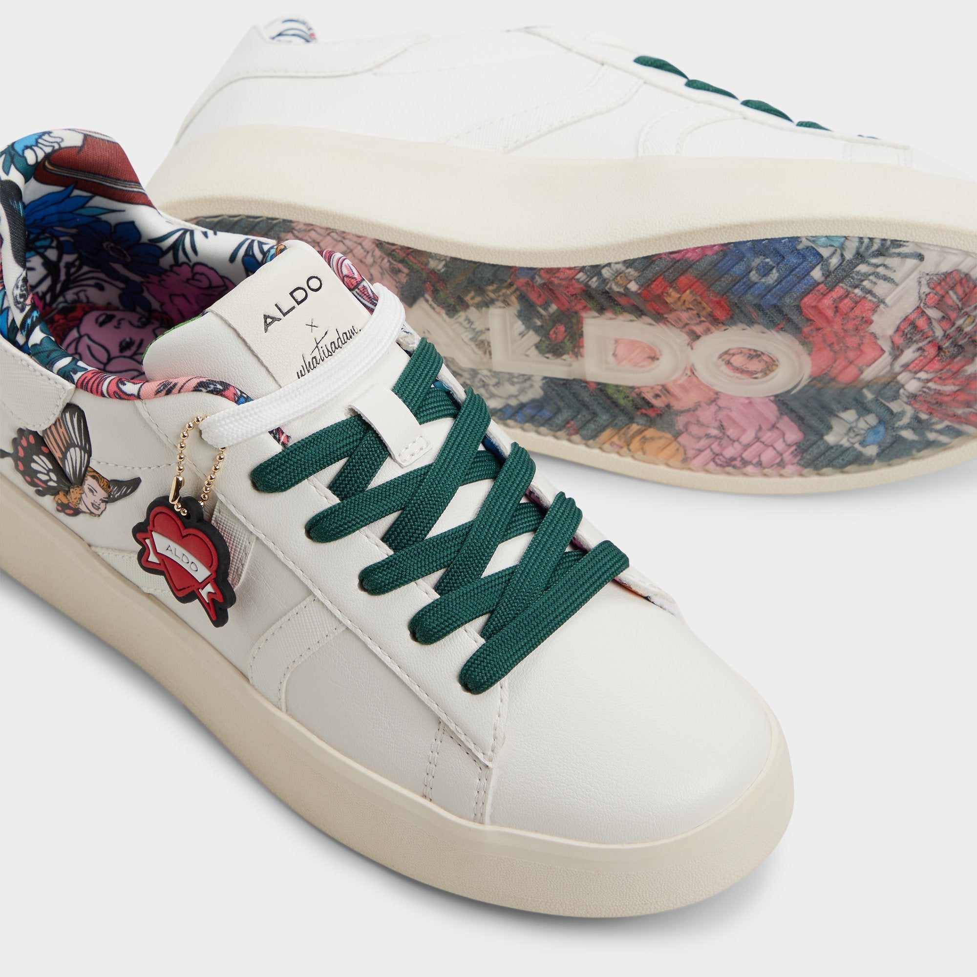 White multi Whatisadam in White Multi - Women's low top sneaker, Cup sole | Aldo