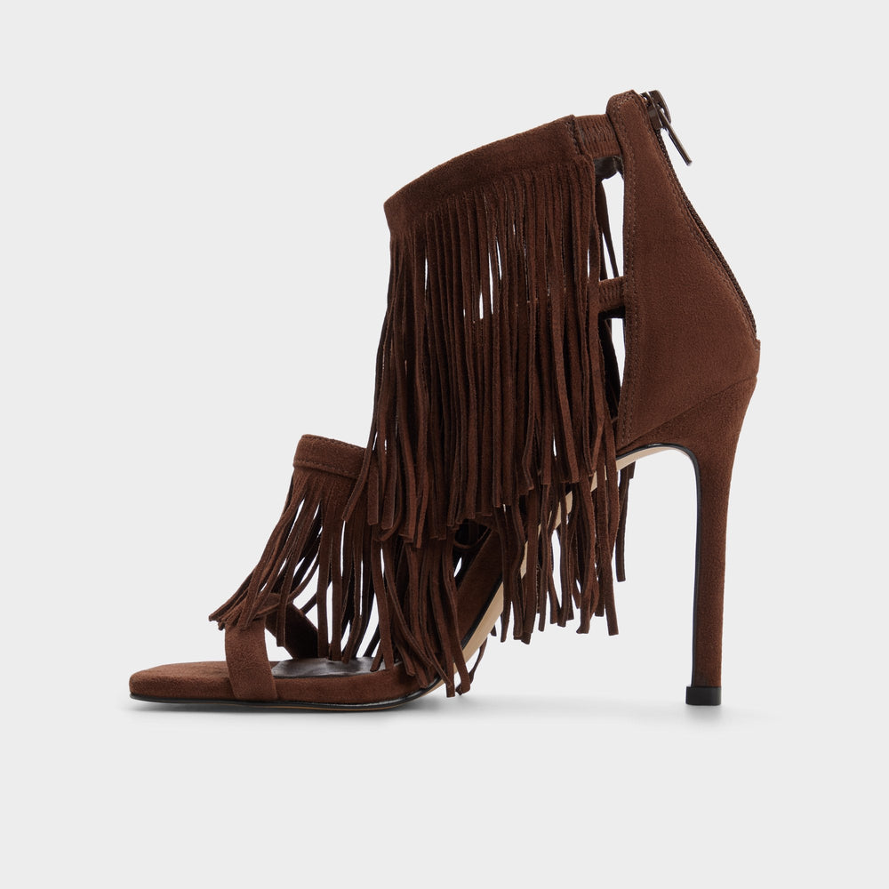 Dark brown Nahana in Dark Brown - Strappy heeled sandal, Stiletto heel | Aldo
