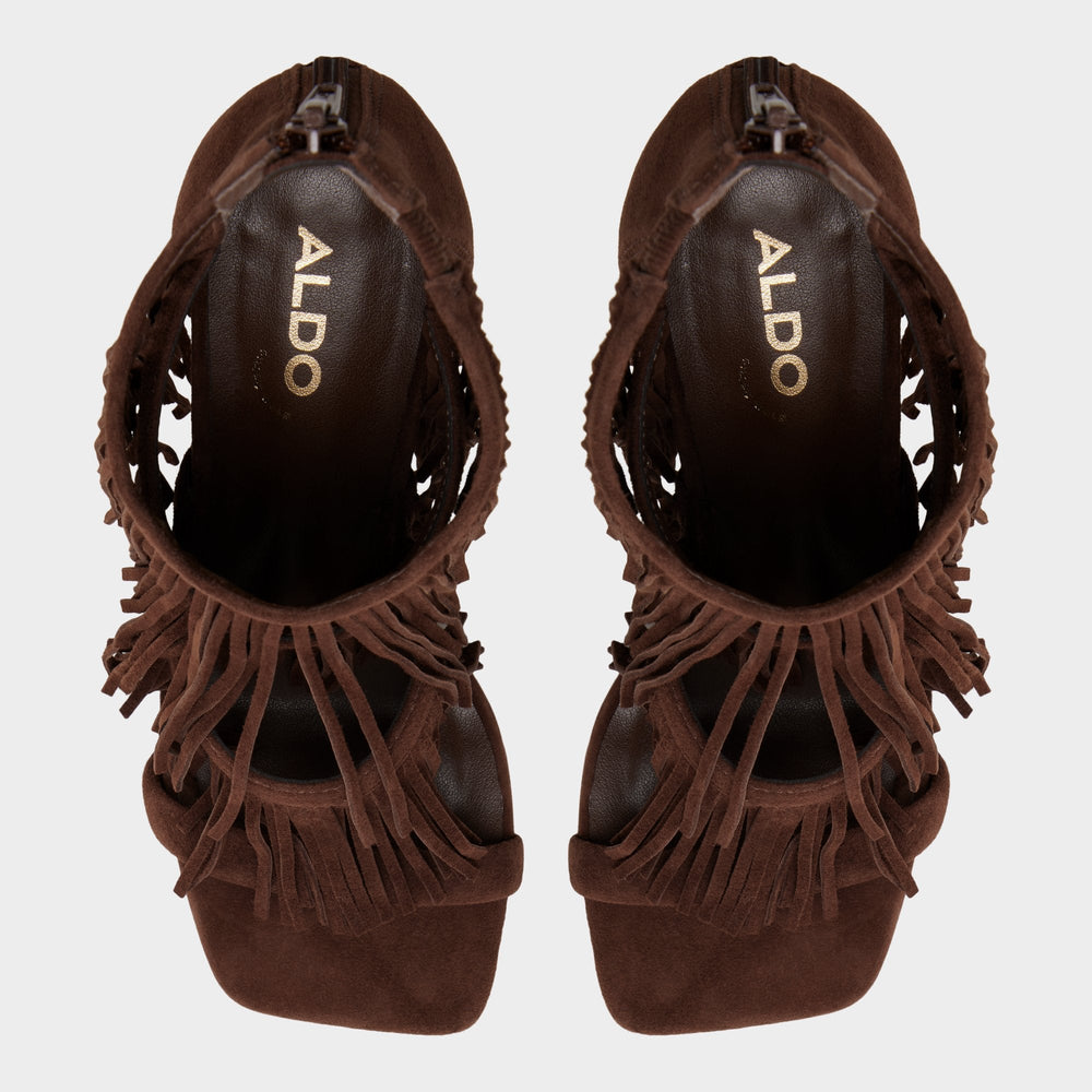 Dark brown Nahana in Dark Brown - Strappy heeled sandal, Stiletto heel | Aldo
