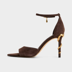 Dark brown Medeza in Dark Brown - Strappy heeled sandal | Aldo