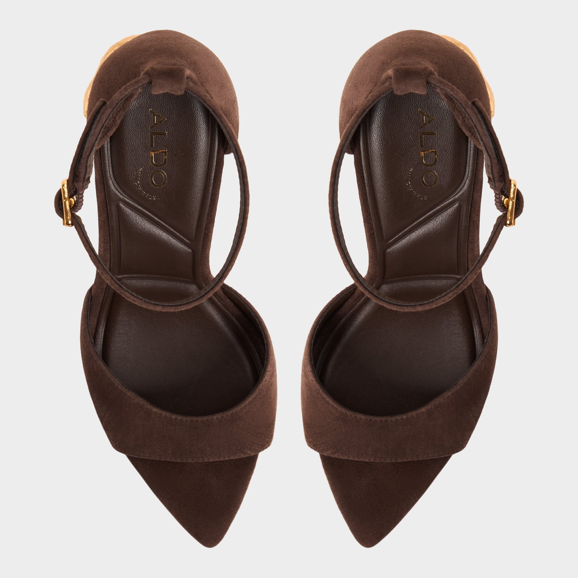 Dark brown Medeza in Dark Brown - Strappy heeled sandal | Aldo