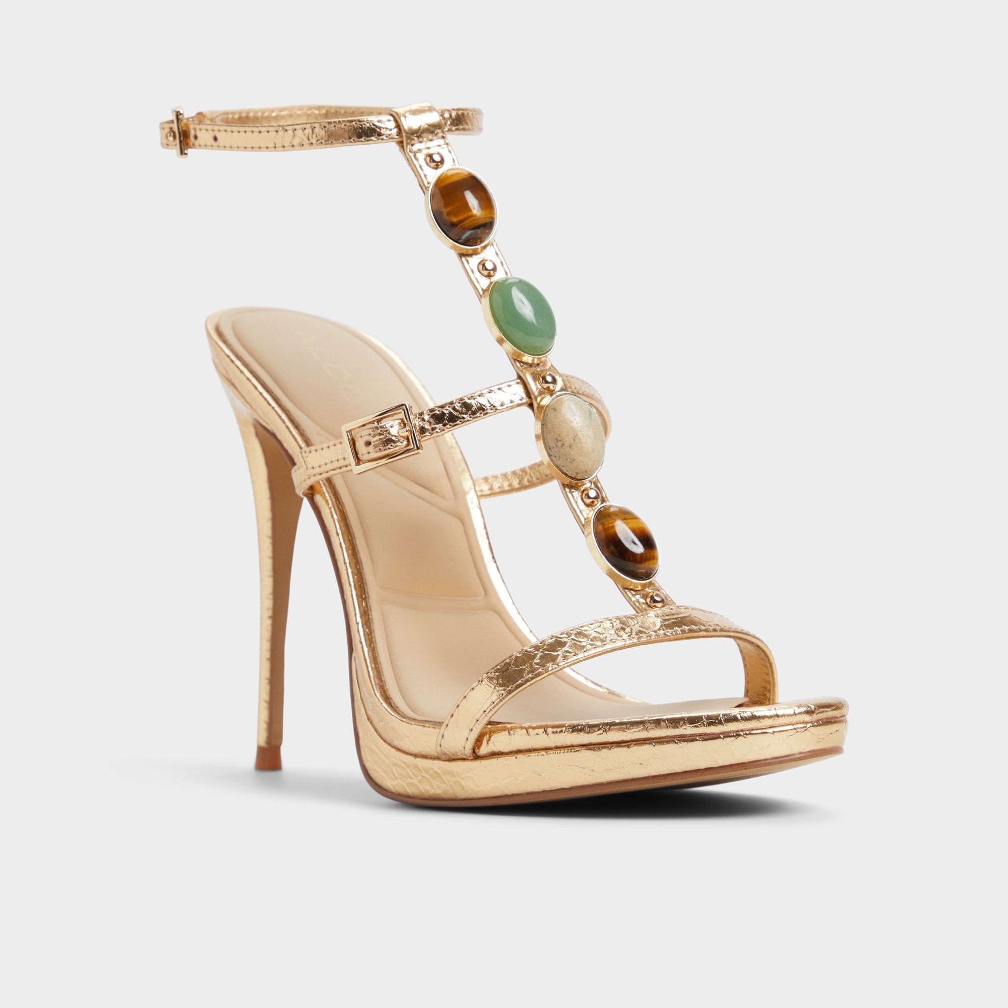 Gold Opalia Gold Women's Strappy sandals - Strappy heeled sandal, Platform | Aldo
