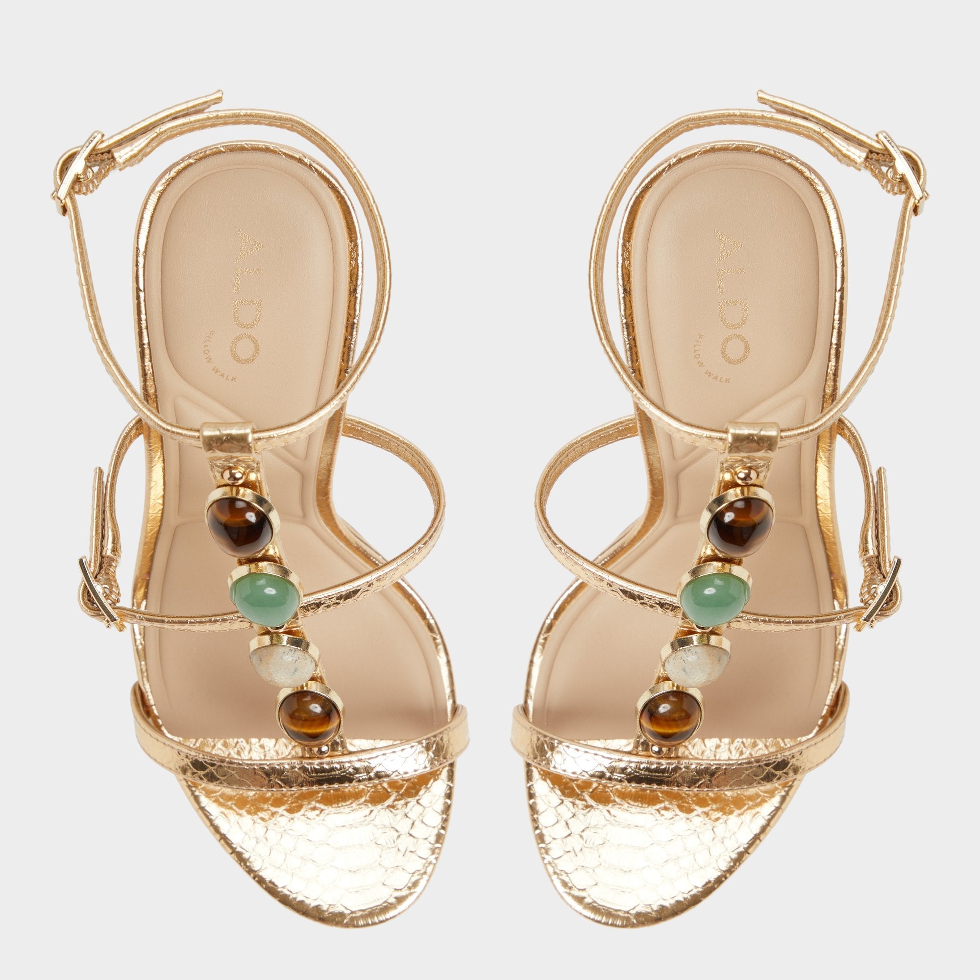 Gold Opalia Gold Women's Strappy sandals - Strappy heeled sandal, Platform | Aldo