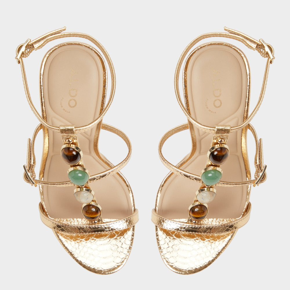 Gold Opalia Gold Women's Strappy sandals - Strappy heeled sandal, Platform | Aldo