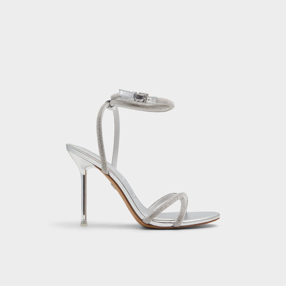 Silver Manaelden Silver Women's Heeled sandals - Strappy heeled sandal, Stiletto heel | Aldo