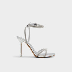 Silver Manaelden Silver Women's Heeled sandals - Strappy heeled sandal, Stiletto heel | Aldo