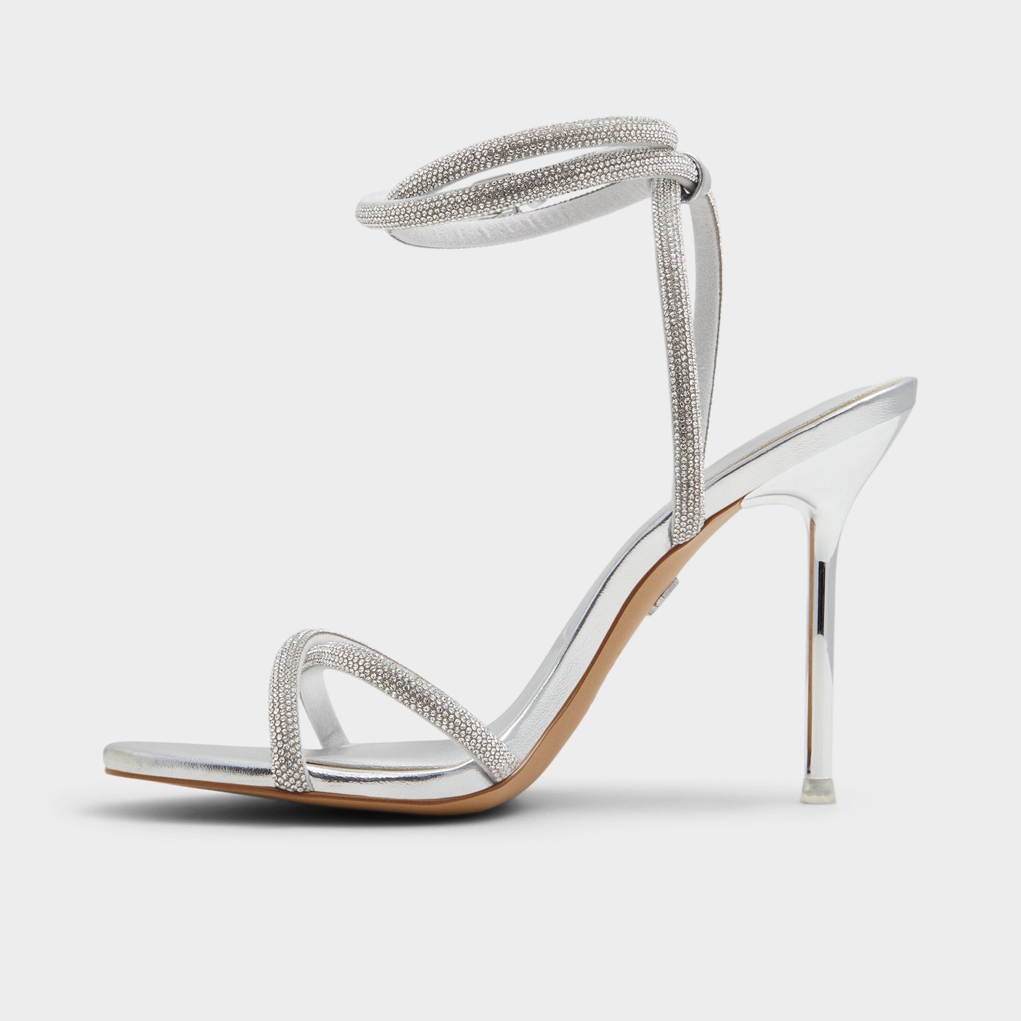 Silver Manaelden Silver Women's Heeled sandals - Strappy heeled sandal, Stiletto heel | Aldo