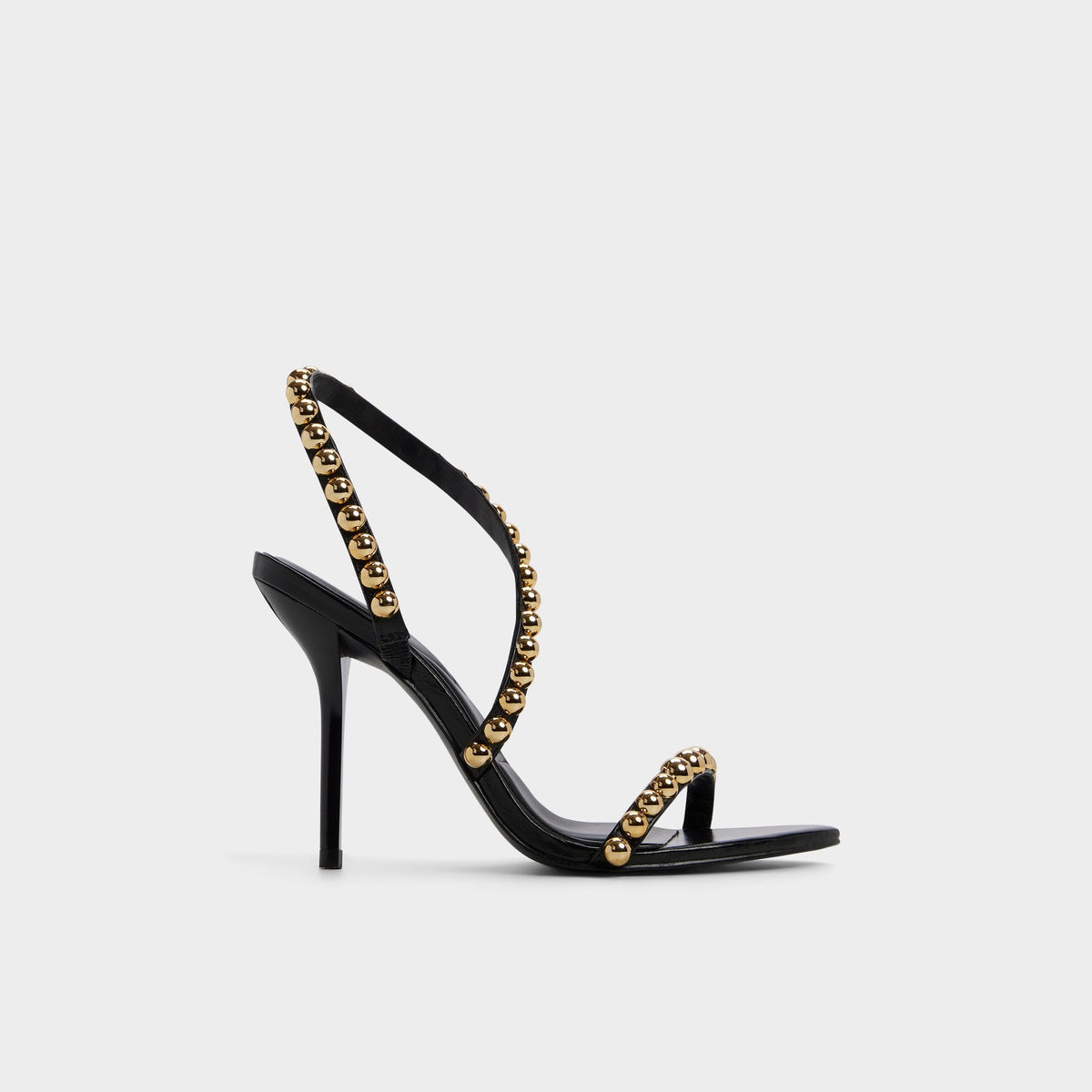 Black Attey in Black - Strappy heeled sandal, Stiletto heel | Aldo