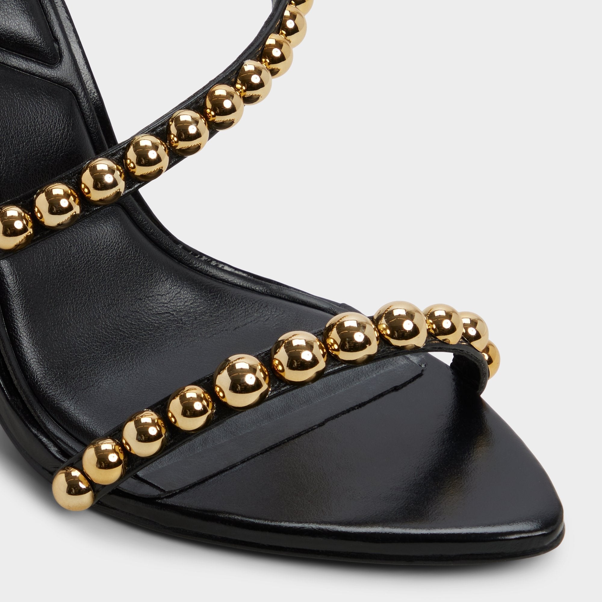Black Attey in Black - Strappy heeled sandal, Stiletto heel | Aldo