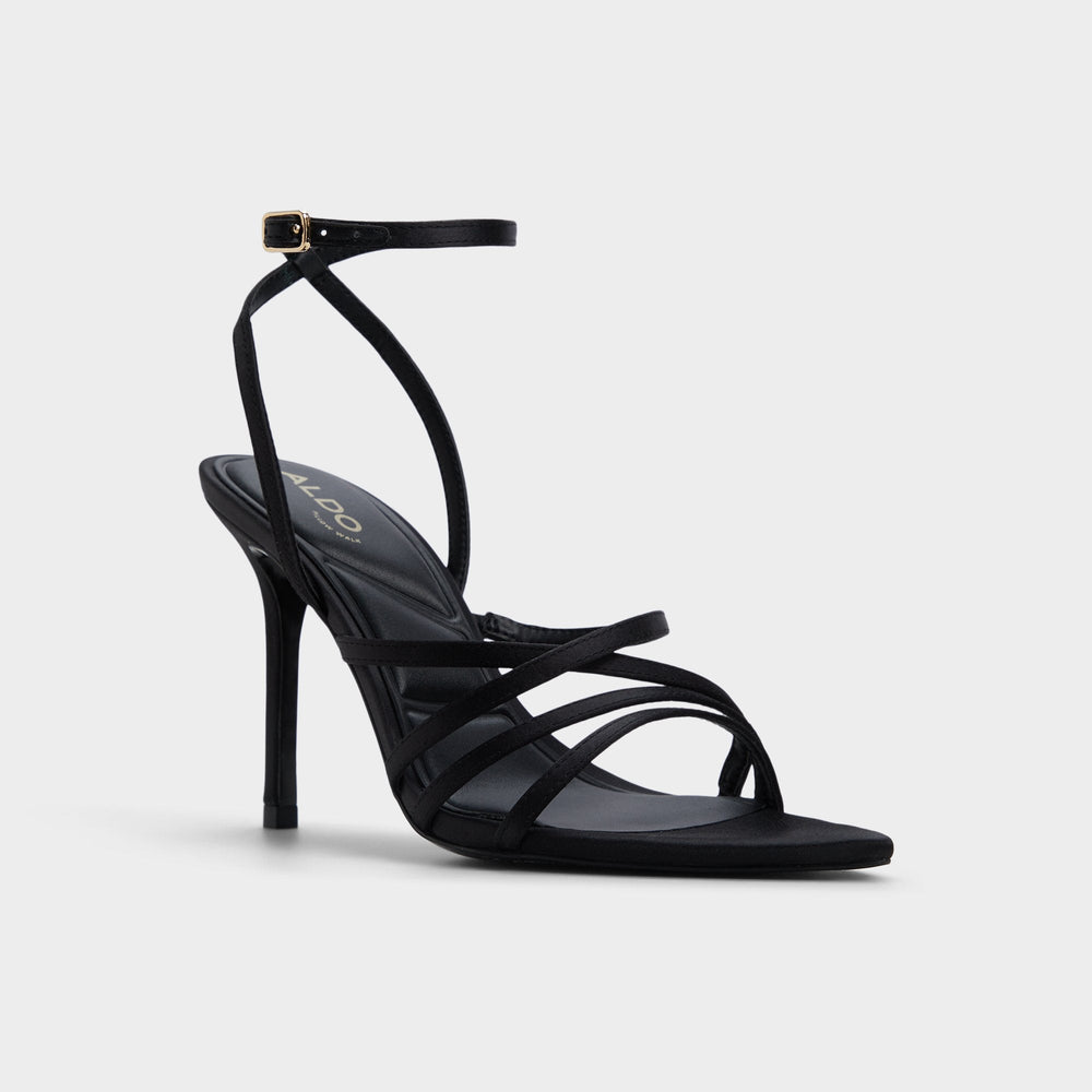 Black Solania Black Women's Strappy sandals - Strappy heeled sandal, Stiletto heel | Aldo