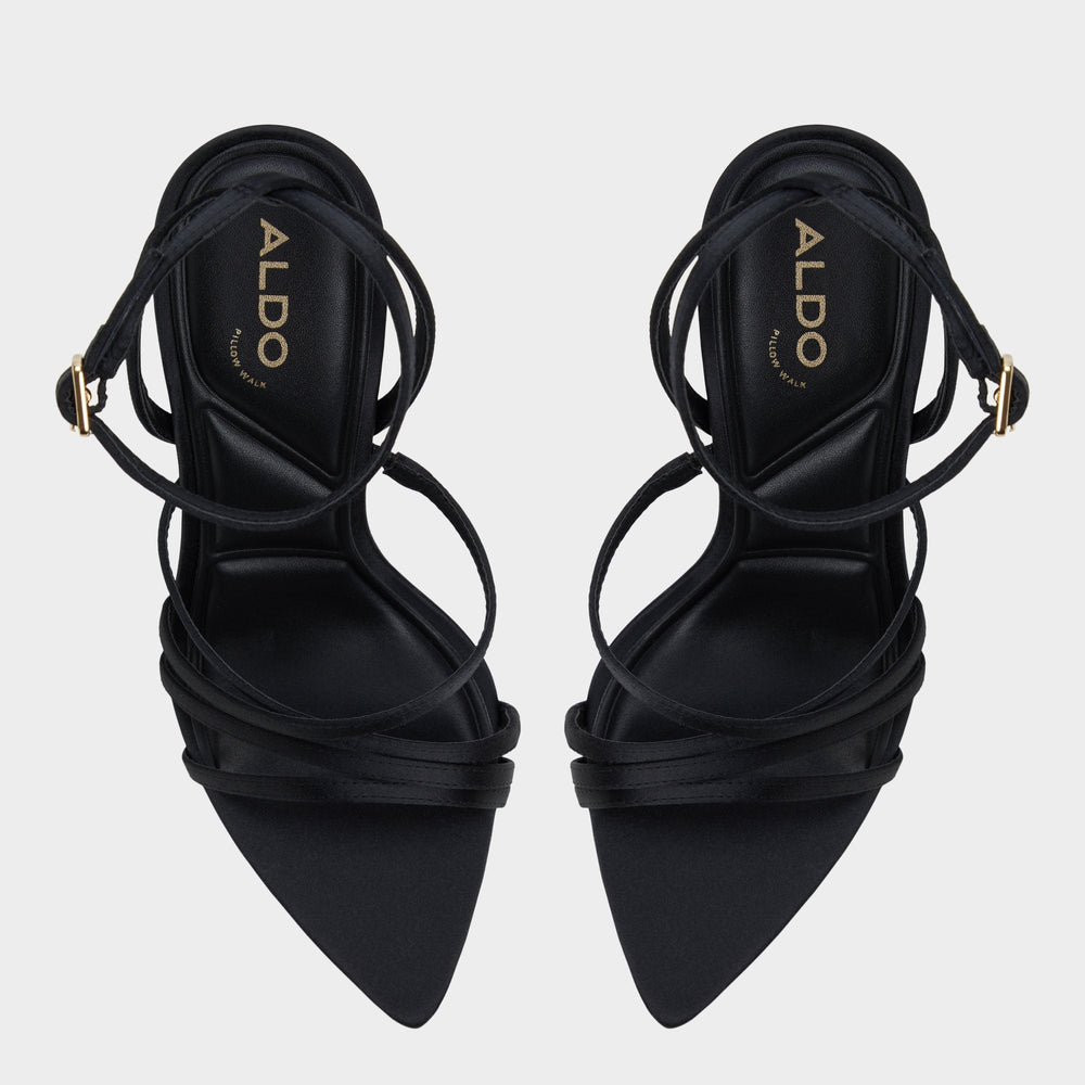 Black Solania Black Women's Strappy sandals - Strappy heeled sandal, Stiletto heel | Aldo