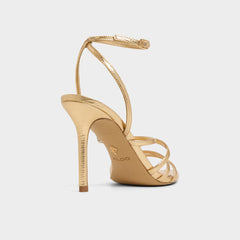 Gold Solania Gold Women's Heeled sandals - Strappy heeled sandal, Stiletto heel | Aldo