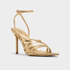 Gold Solania Gold Women's Heeled sandals - Strappy heeled sandal, Stiletto heel | Aldo