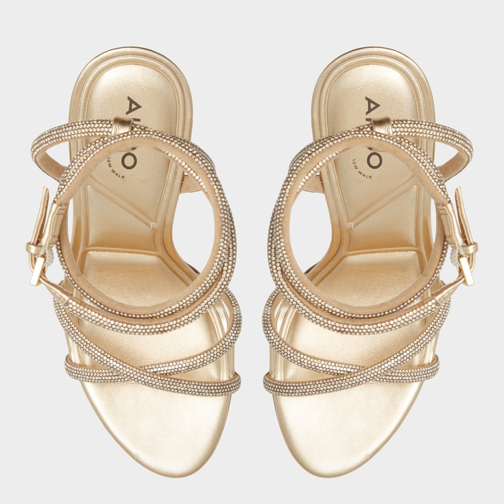 Gold Manaelden Gold Women's Heeled sandals - Strappy heeled sandal, Stiletto heel | Aldo