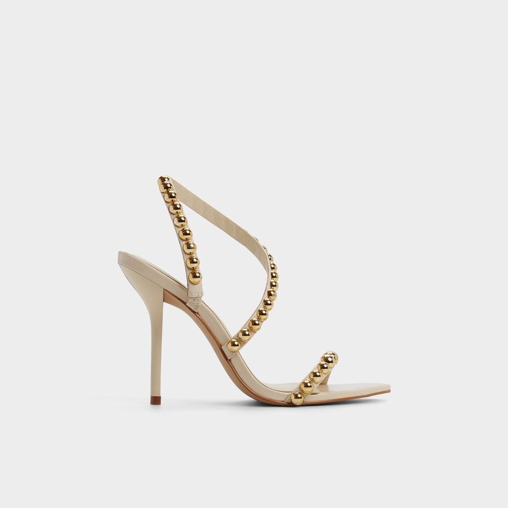 Cream Attey in Cream - Strappy heeled sandal, Stiletto heel | Aldo