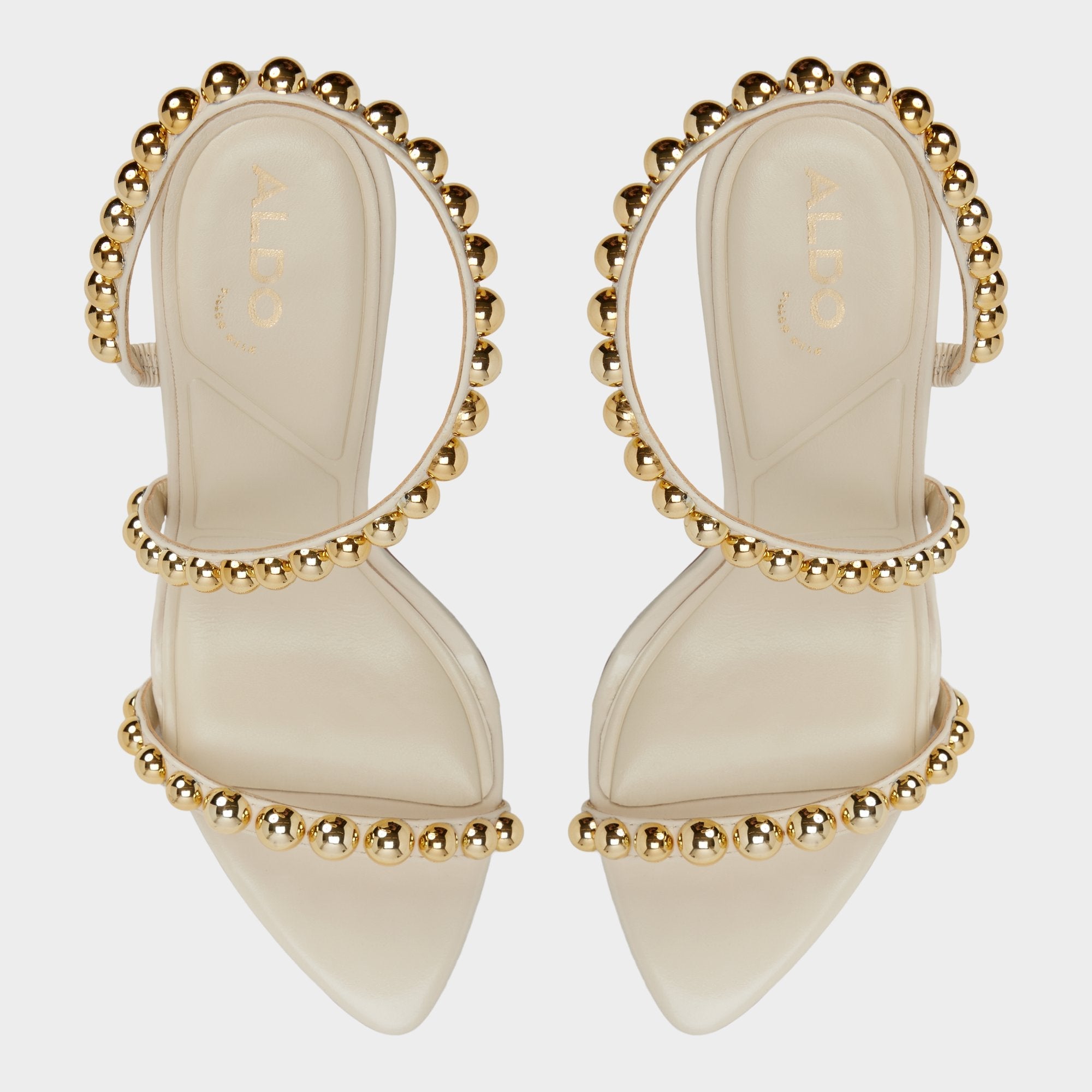 Cream Attey in Cream - Strappy heeled sandal, Stiletto heel | Aldo