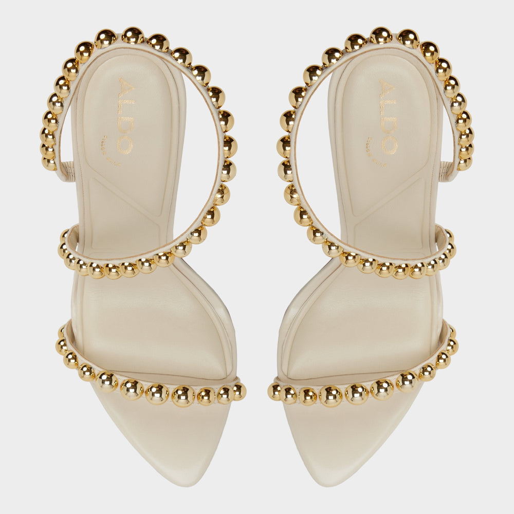 Cream Attey in Cream - Strappy heeled sandal, Stiletto heel | Aldo