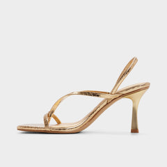 Gold Riva in Gold 14213553 - Sling back heeled sandal, Stiletto heel | Aldo