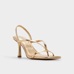 Gold Riva in Gold 14213553 - Sling back heeled sandal, Stiletto heel | Aldo