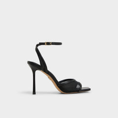 Black Sharra in Black 14119591 - Strappy heeled sandal, Stiletto heel | Aldo