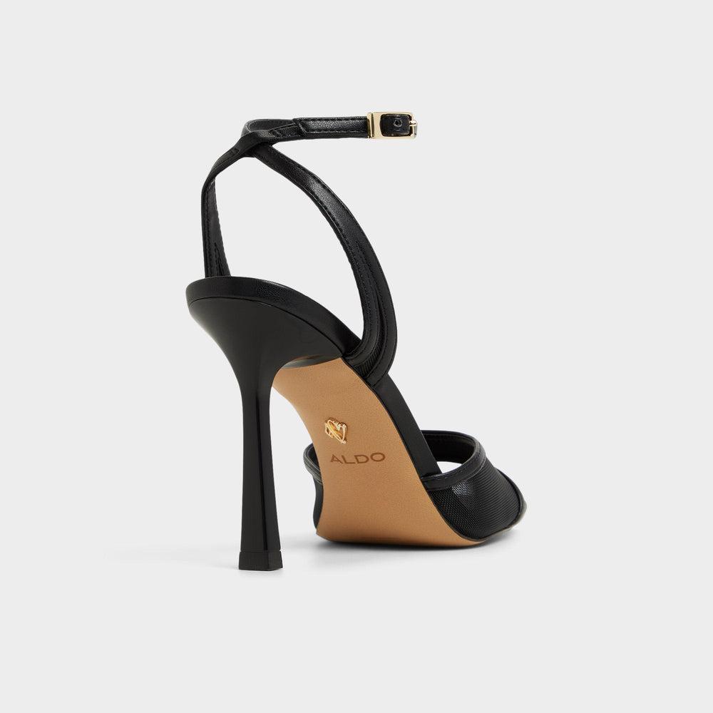 Black Sharra in Black 14119591 - Strappy heeled sandal, Stiletto heel | Aldo